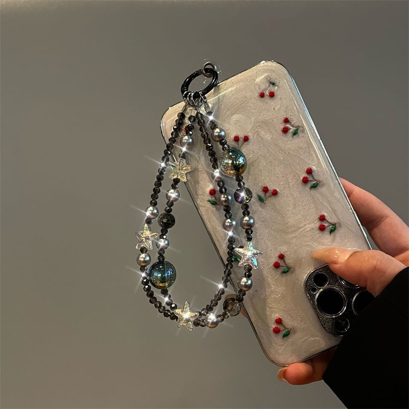 Faux Lanyard Star Pearl Phone