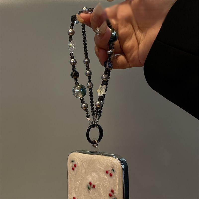 Faux Lanyard Star Pearl Phone