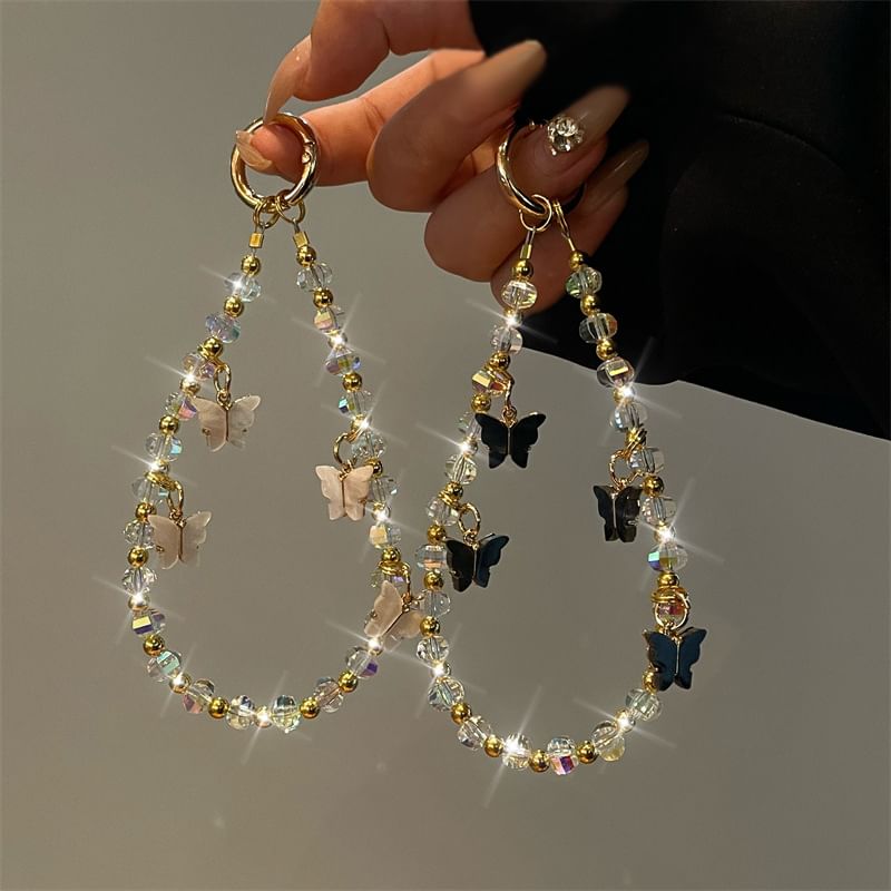 Phone Butterfly Lanyard Beaded
