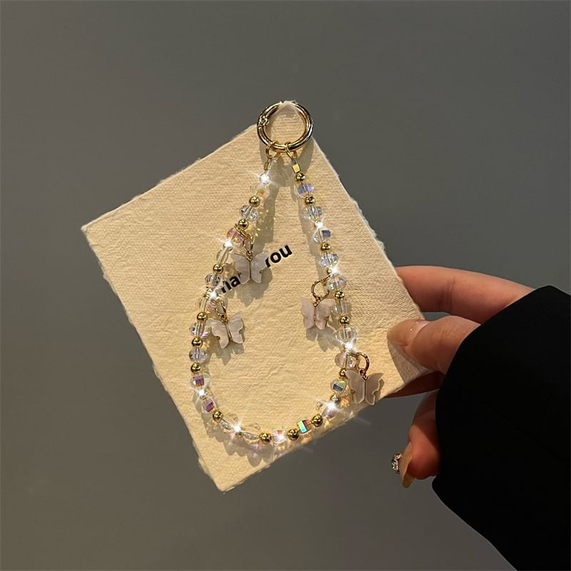 Butterfly Beaded Lanyard Phone