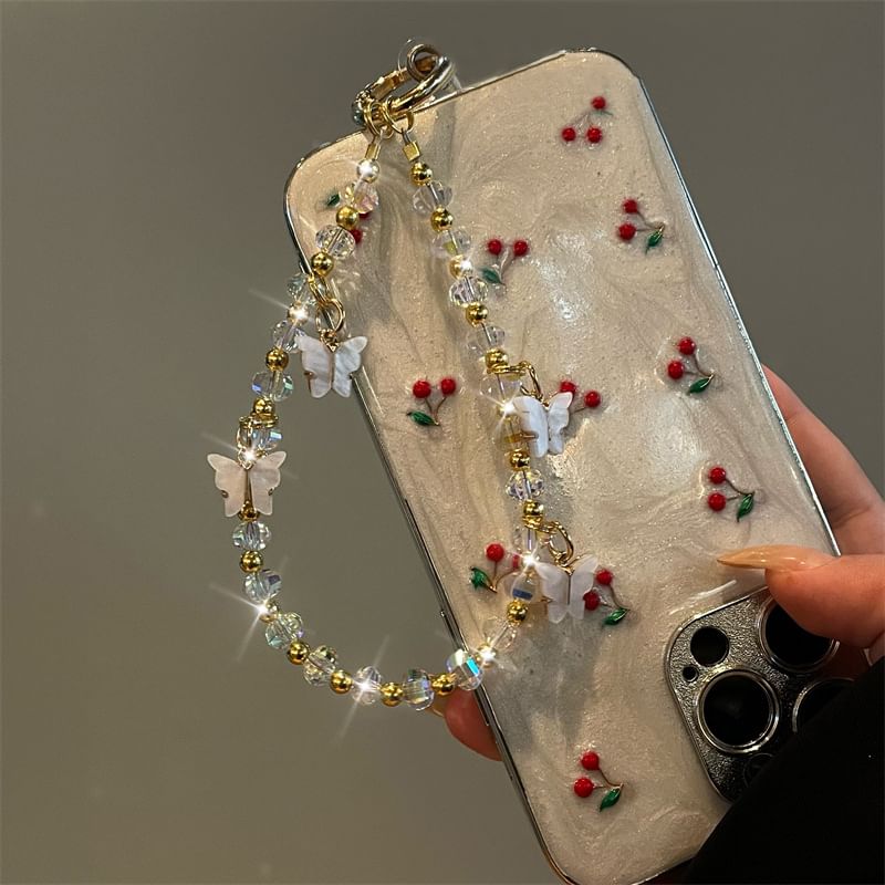 Butterfly Beaded Lanyard Phone