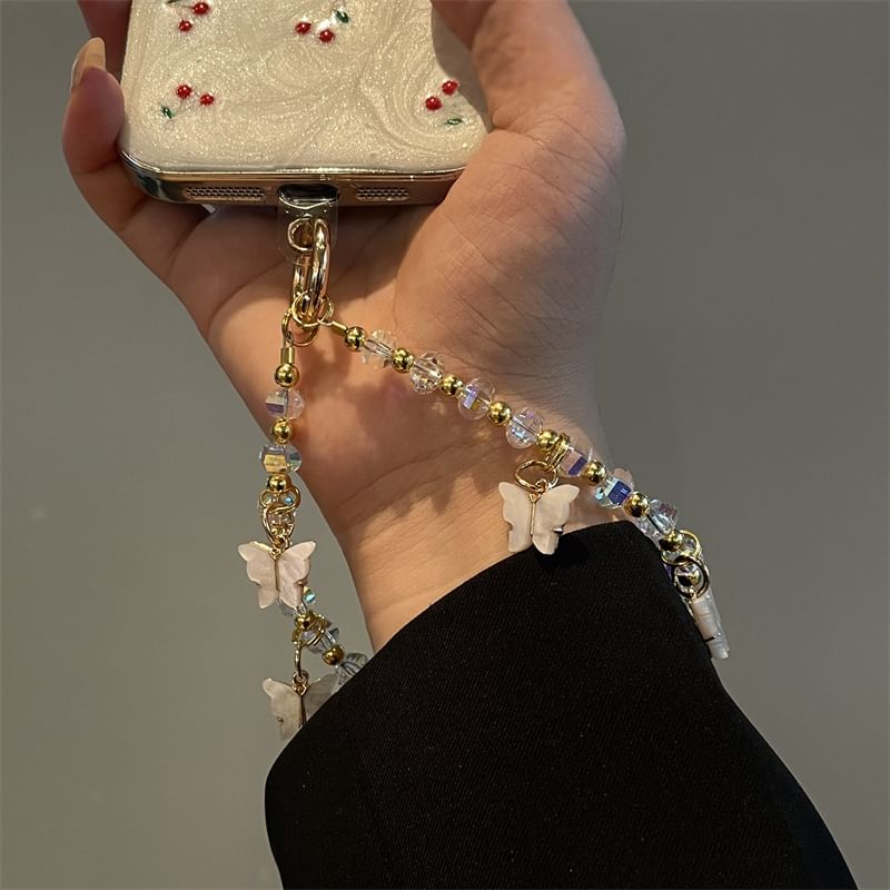 Phone Butterfly Lanyard Beaded
