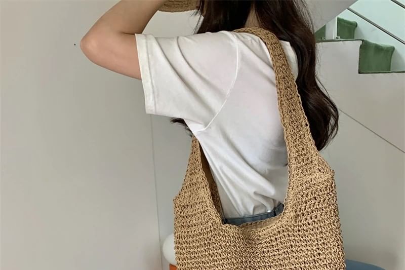 Straw Tote Plain Bag