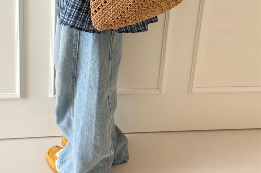 Tote Crochet Bag Tassel Knit