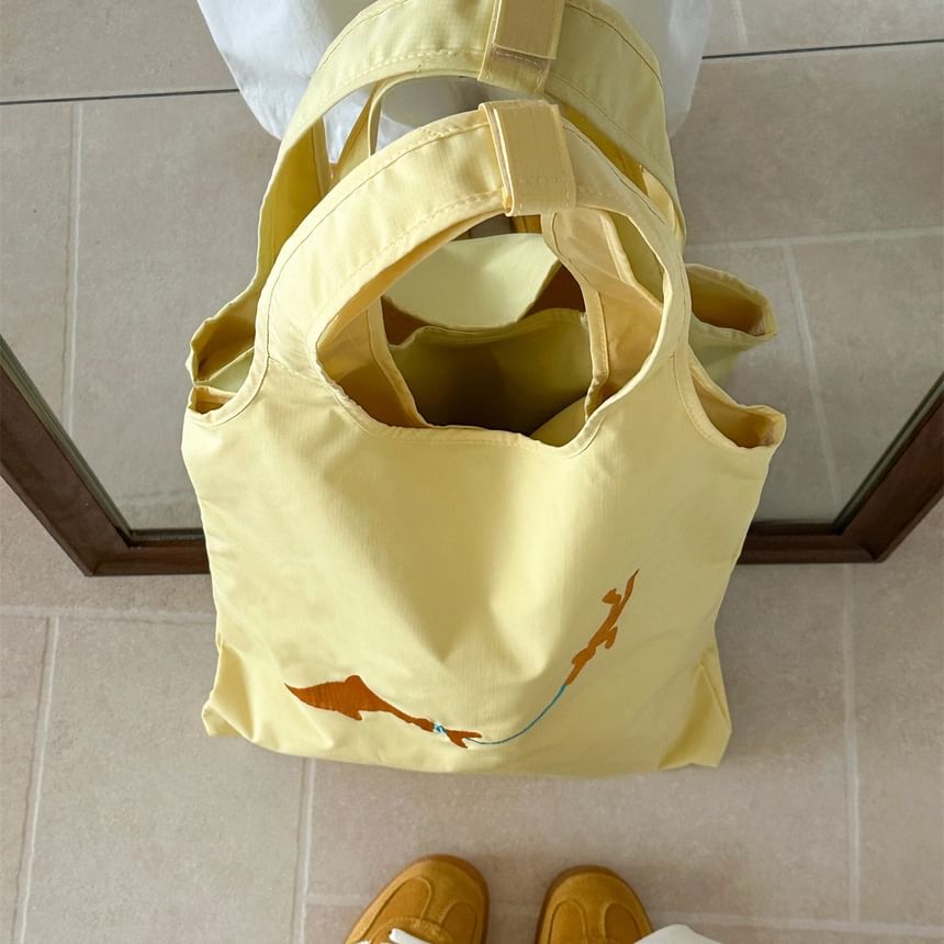 Embroidered Bag Tote Nylon
