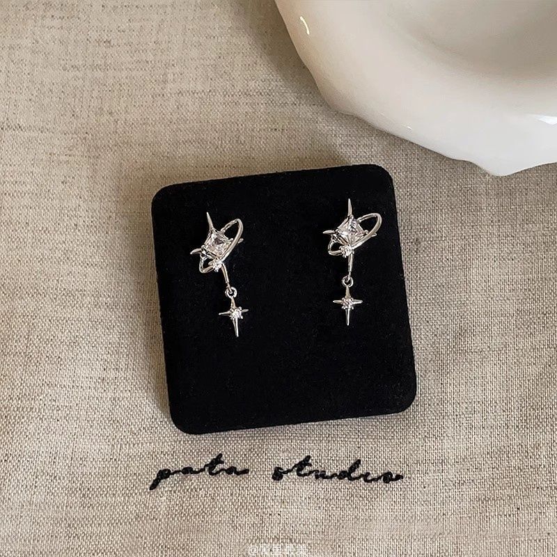 Earring CZ Drop Star