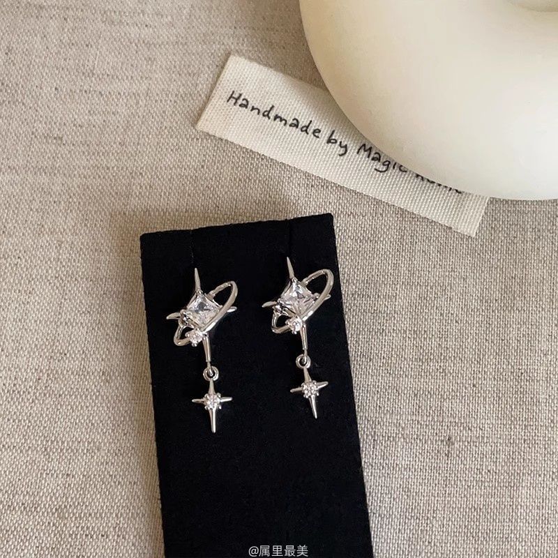 Earring CZ Drop Star