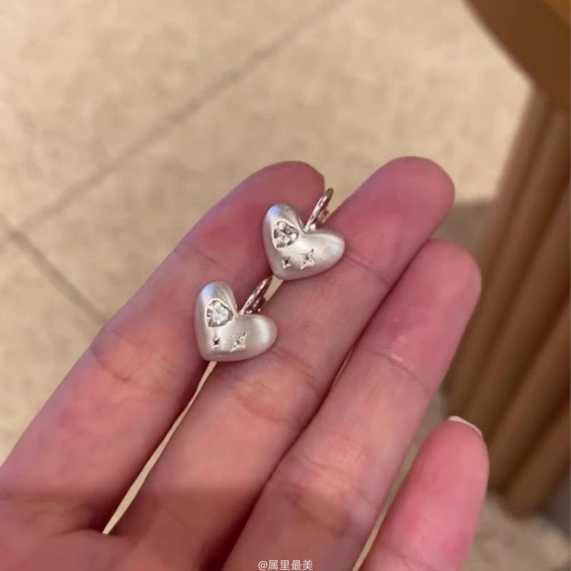 Earring CZ Heart Drop