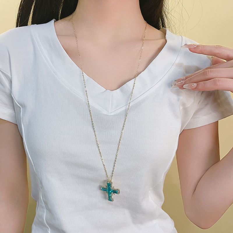 Alloy Pendant Necklace Chain Cross