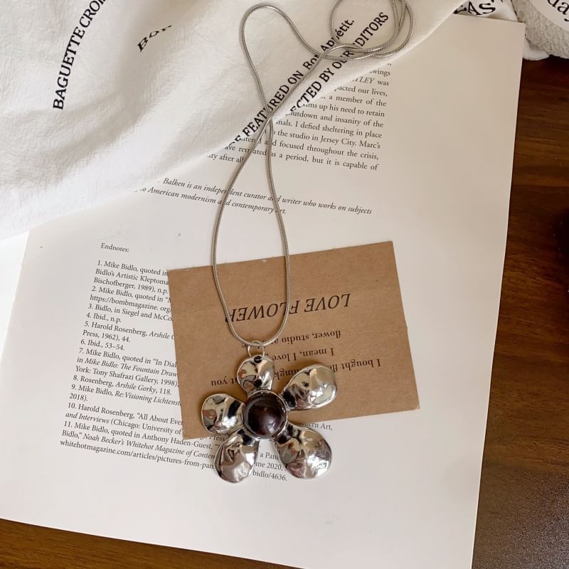 Snake Necklace Statement Flower Chain Pendant