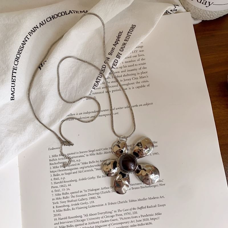 Snake Necklace Statement Flower Chain Pendant