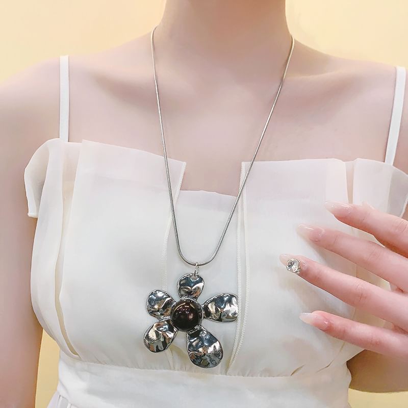 Snake Necklace Statement Flower Chain Pendant
