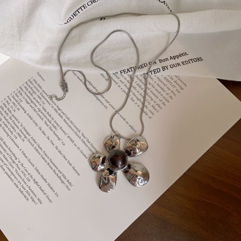 Snake Necklace Statement Flower Chain Pendant