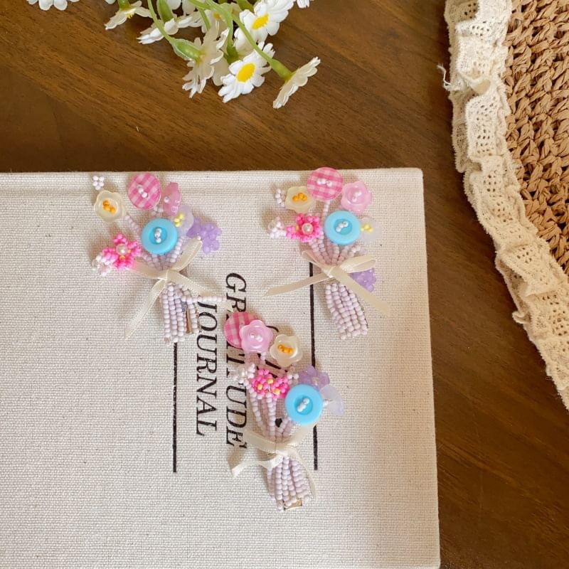 Clip Bow Flower Hair Bead