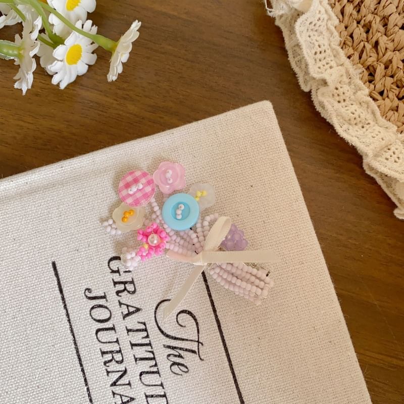 Clip Bow Flower Hair Bead