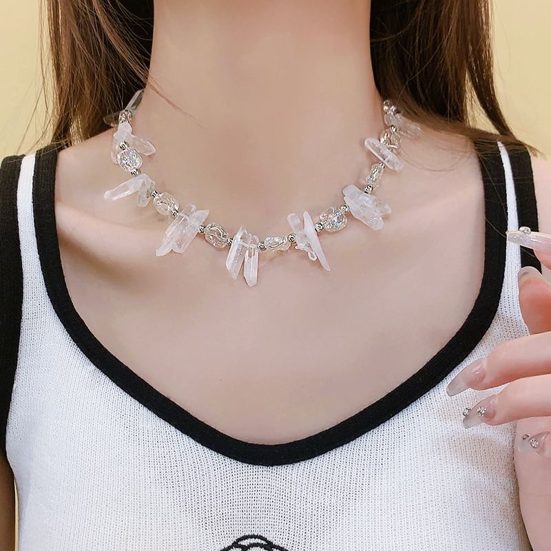 Crystal Bead Faux Necklace