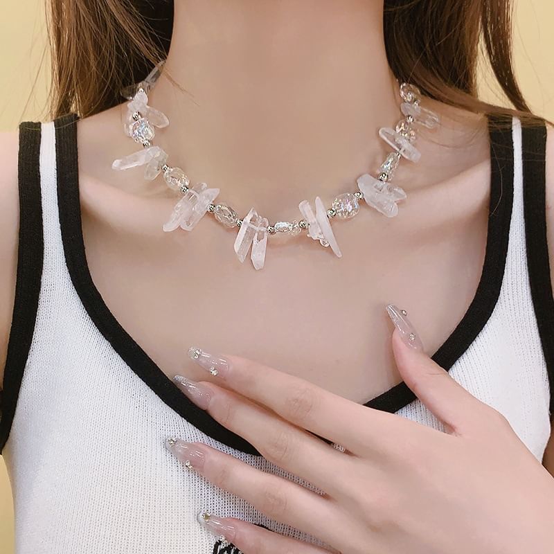Crystal Bead Faux Necklace