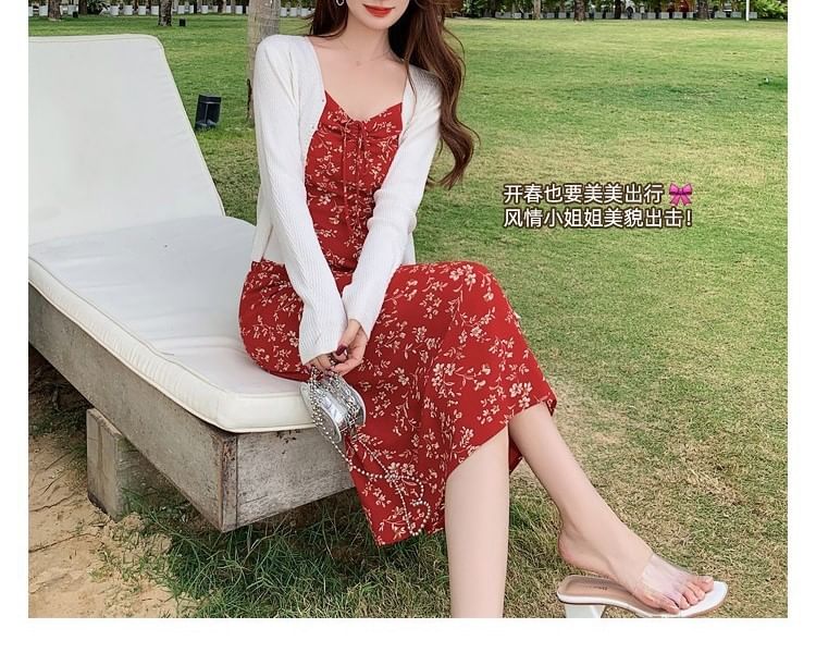 Dress Floral Sleeveless V-Neck Sheath Print Maxi