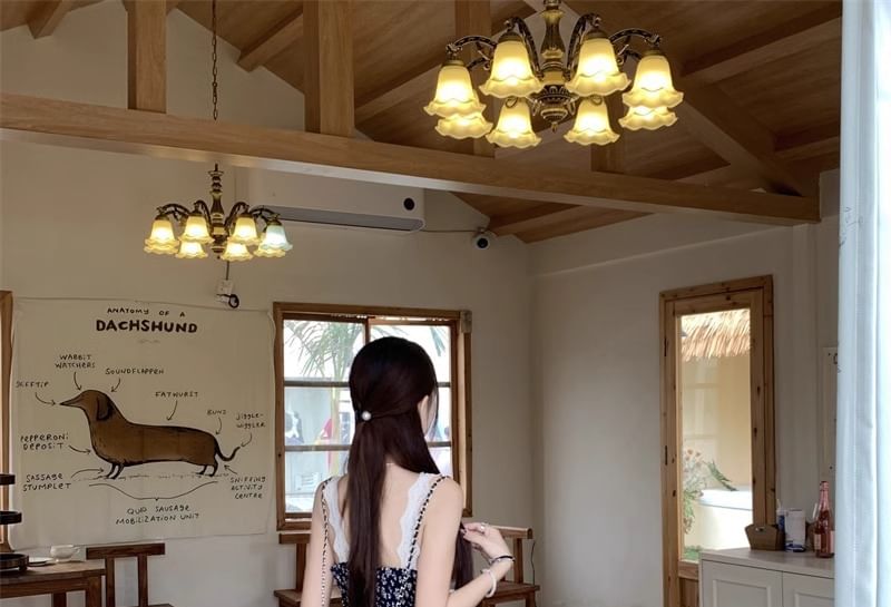 Cardigan Floral Maxi Dress Sleeveless / V-Neck A-Line Print