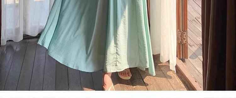 Floral Accent Strap Maxi Spaghetti Dress A-Line