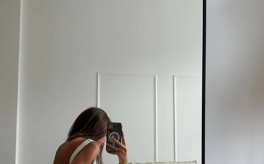 Waist Tie Square Plain A-Line Dress Sleeveless Open Back Mini Neck