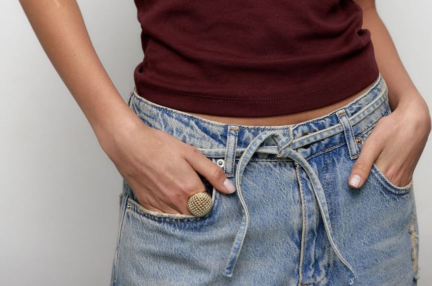 Contrast Neck Crop Trim Crew Slim Tee Fit Short-Sleeve