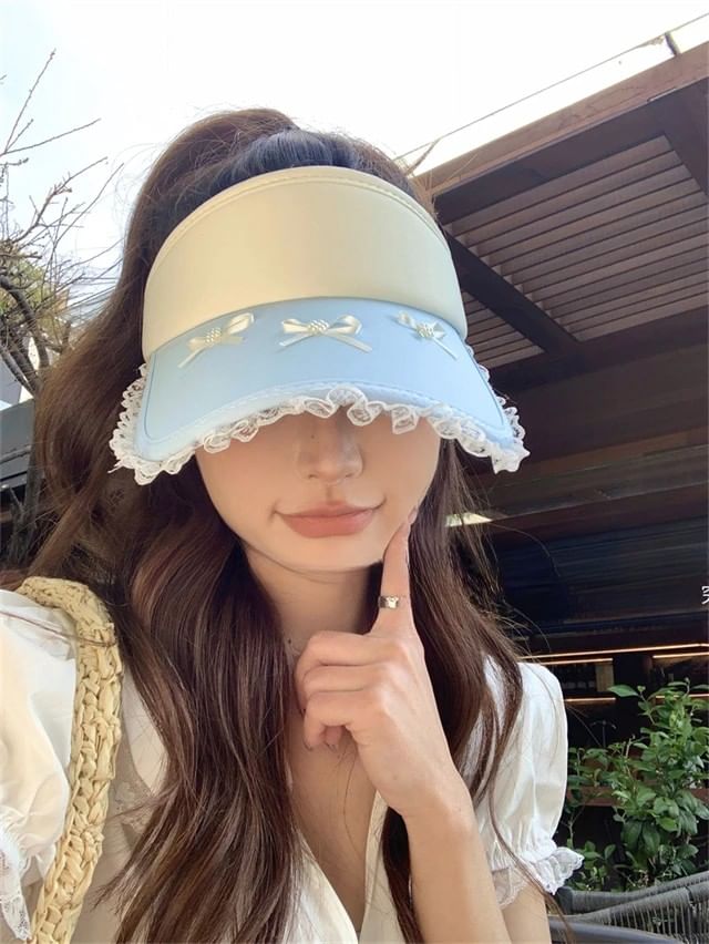 Trim Lace Bow Visor Sun
