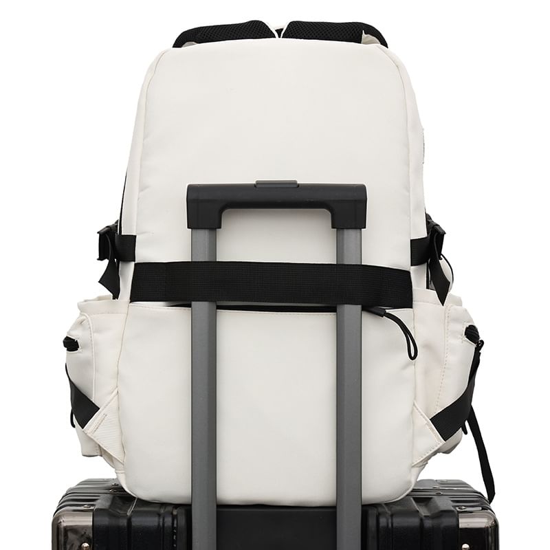 / Backpack Lettering Charm Flap Bag Set