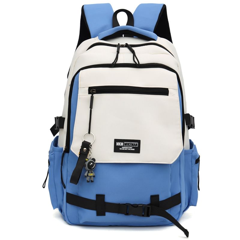 / Backpack Lettering Charm Flap Bag Set