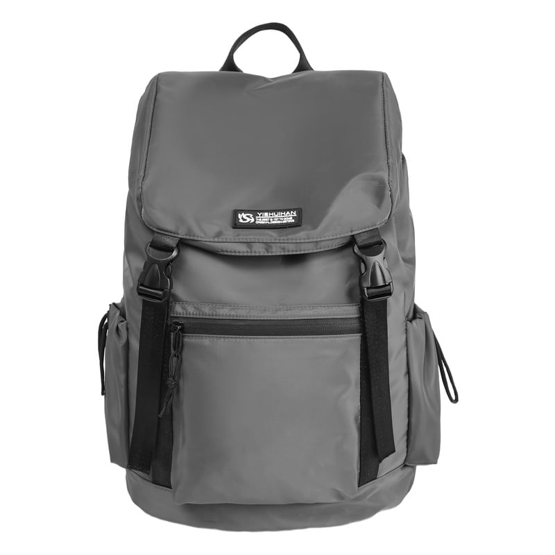 Buckled Flap Lettering Backpack