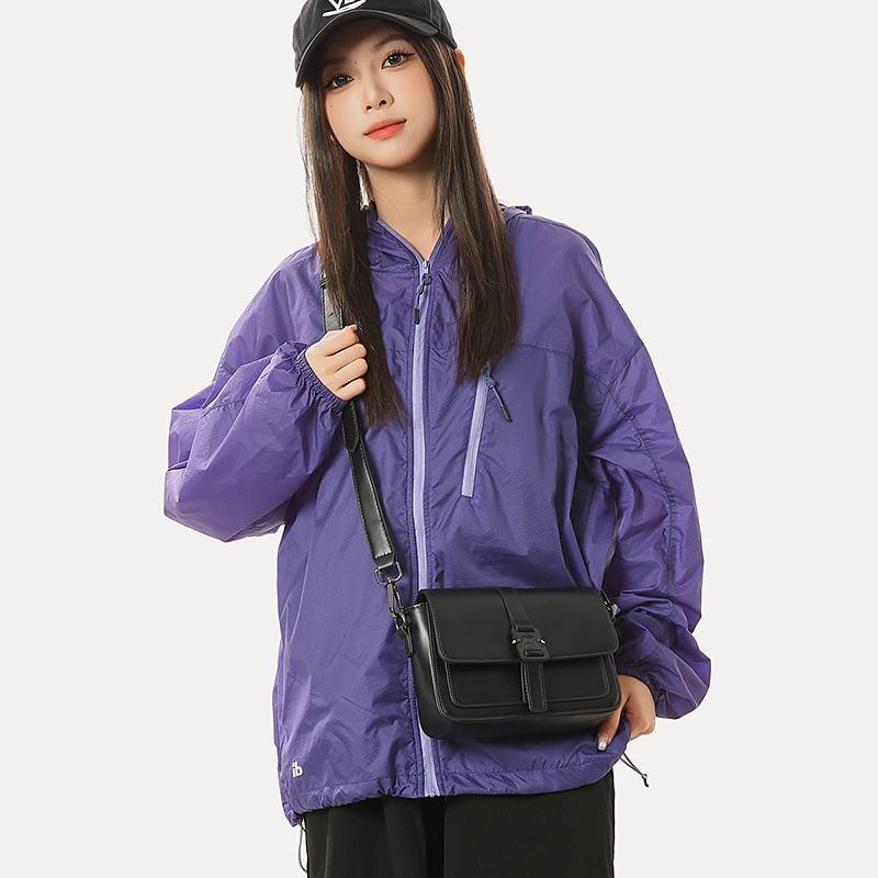 Buckled Faux Satchel Leather