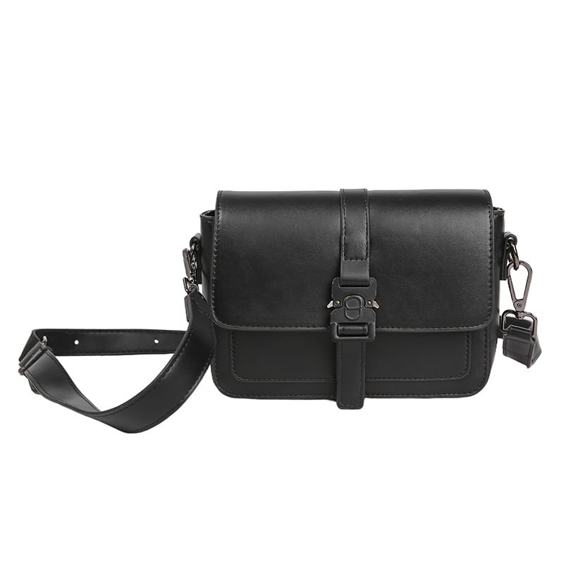 Buckled Faux Satchel Leather