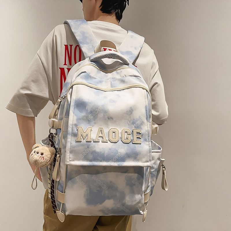 Dye Backpack Set / Tie Charm Lettering Bag