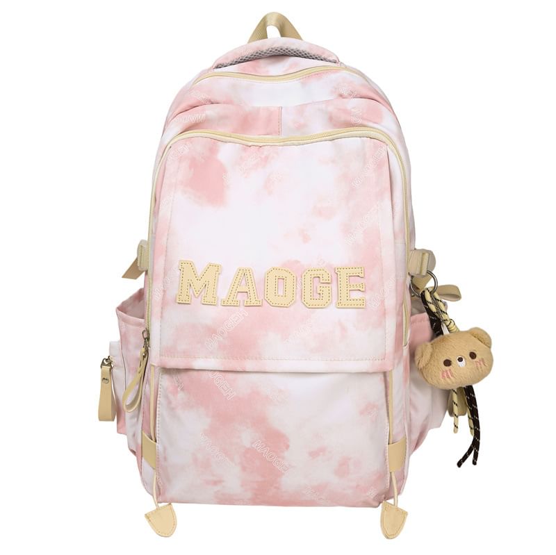 Dye Backpack Set / Tie Charm Lettering Bag