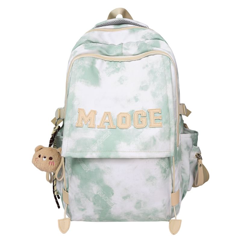 Dye Backpack Set / Tie Charm Lettering Bag