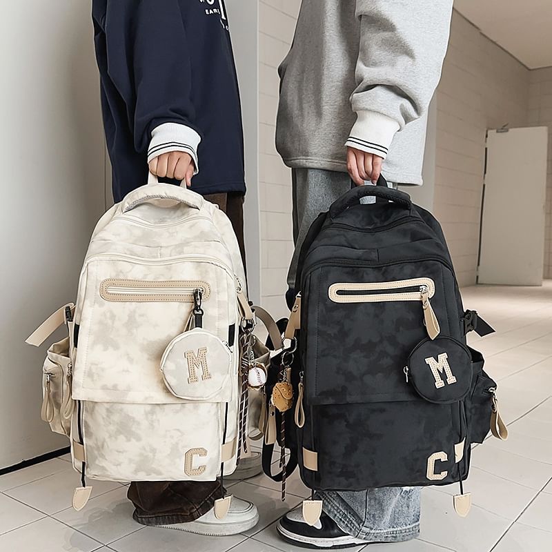 Camouflaged Backpack / Print Purse Set Coin