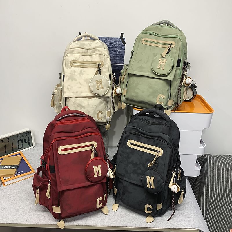 Camouflaged Backpack / Print Purse Set Coin