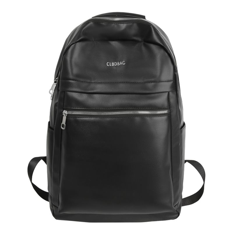 Faux Lettering Backpack Leather