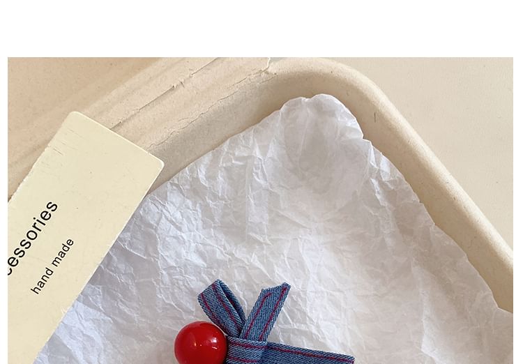 Hair Denim Bow Clip Set