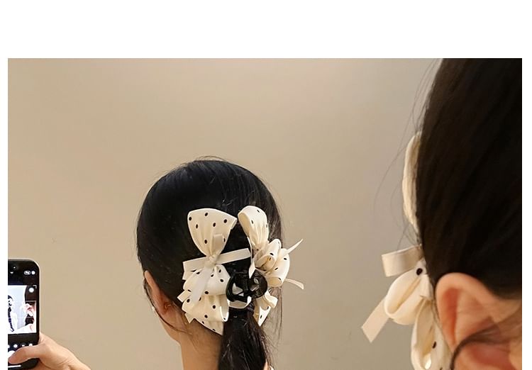Bow Dotted Hair Claw