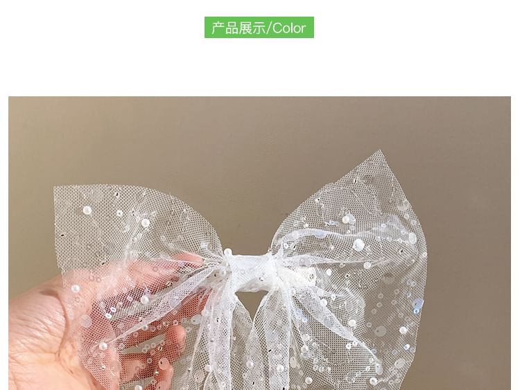 Clip Bow Lace Hair Sequined
