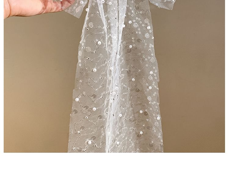 Clip Bow Lace Hair Sequined