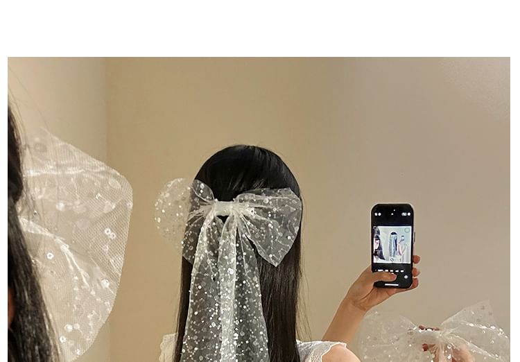 Clip Bow Lace Hair Sequined