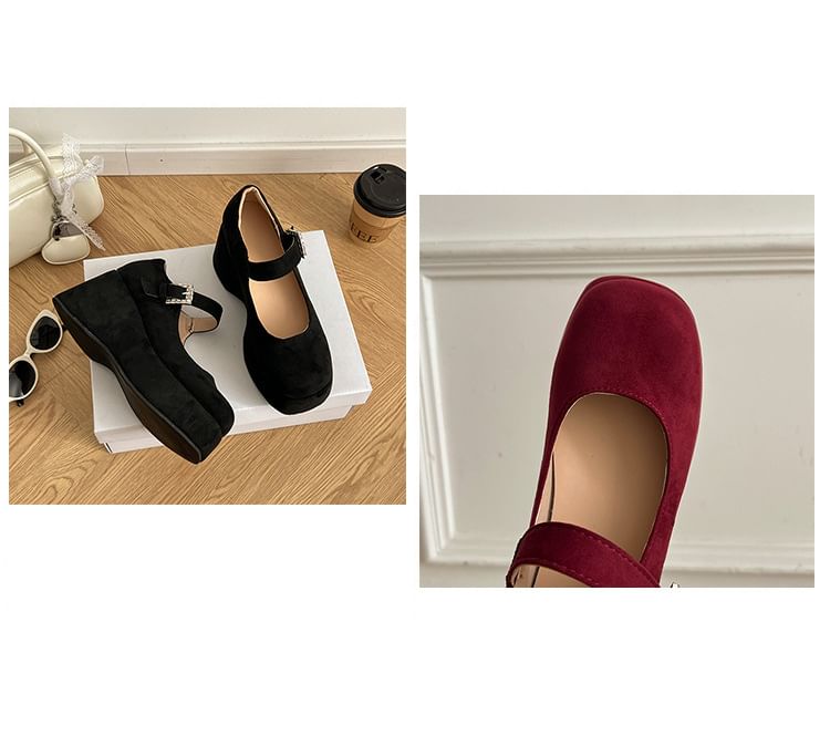 Platform Wedge Plain Jane Mary Shoes