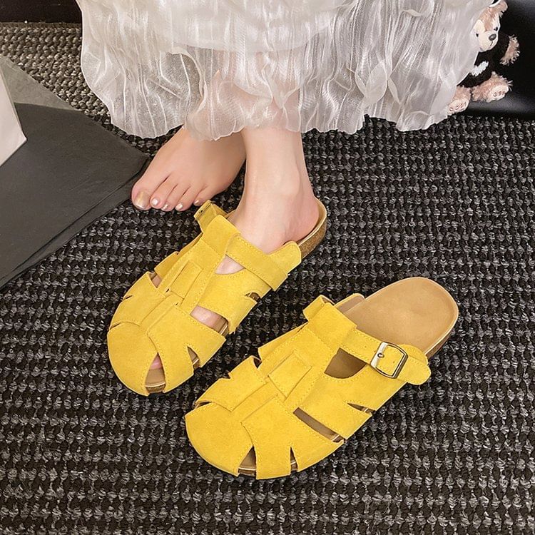 Faux Plain Mules Suede