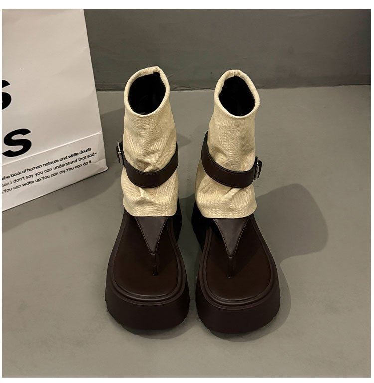 Short Platform Thong Boots