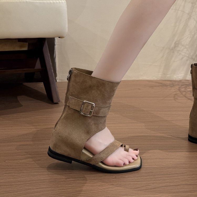 Loop Toe Wedge Hidden Short Boots