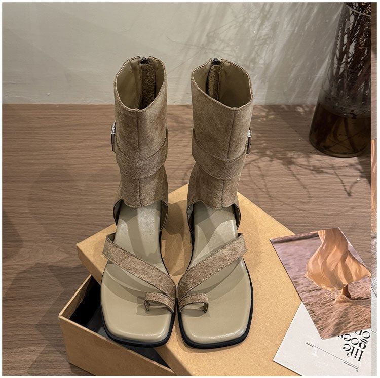 Loop Toe Wedge Hidden Short Boots