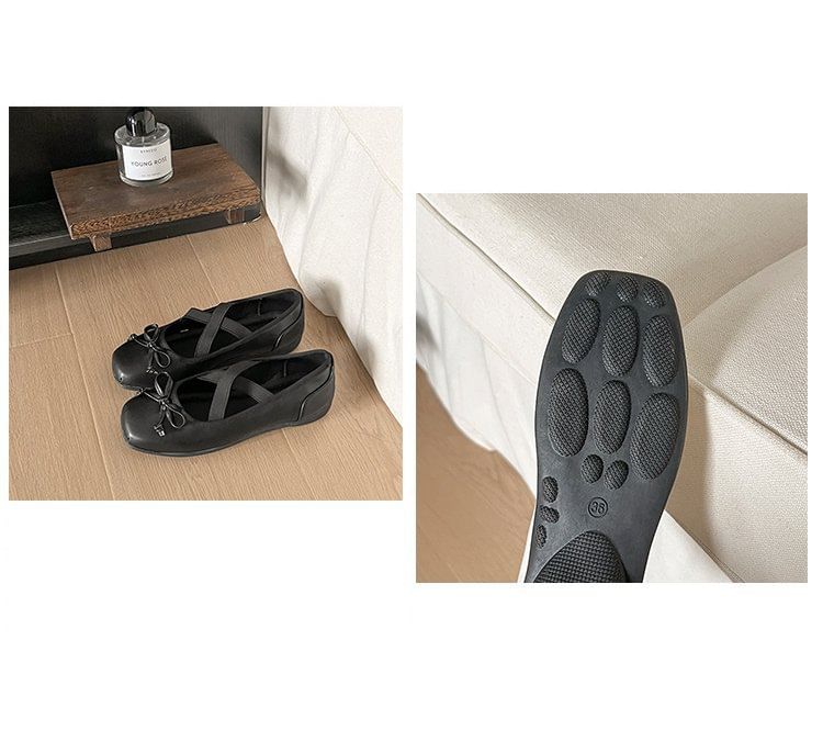 Bow Flats Toe Square Ballet
