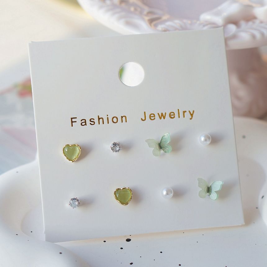 Stud Butterfly Earring Set